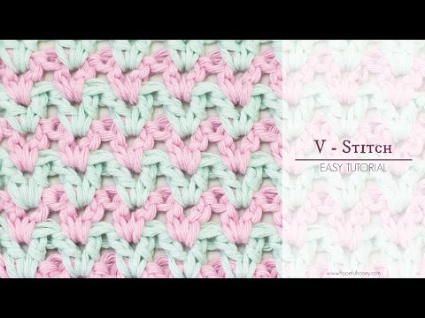 How To: Crochet The Double Crochet V Stitch | Easy Tutorial by Hopeful Honey
