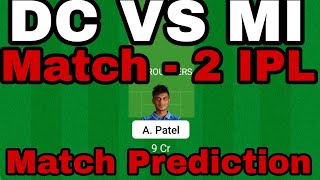 dc vs mi dream11 team playing11 match prediction| dc vs mi dream11 prediction| today dream11 team