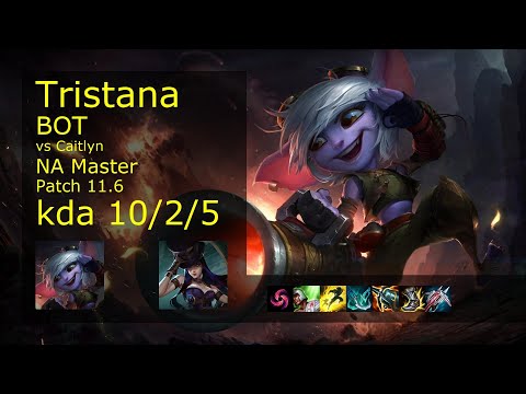 Tristana ADC vs Caitlyn - NA Master 10/2/5 Patch 11.6 Gameplay