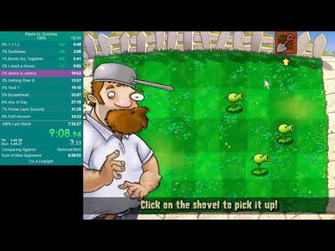 Plants vs. Zombies 100% in 7:29:42 (Former WR)