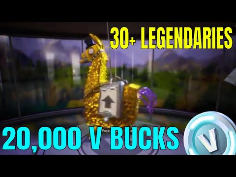 Opening 100 Loot Llamas 7500 V Bucks Mythic Hero - 