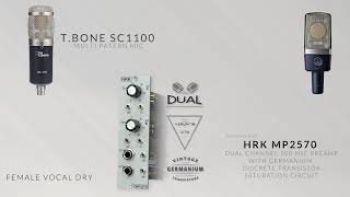 Video thumbnail for AKG C214 vs T.BONE SC1100 Comaprison with MP2570 DUAL CHANNEL 500 MIC PREAMP by HRK Handmade Analog Studio Recording Equipment