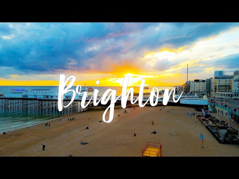 4K Relaxation video flying over Brighton Beach