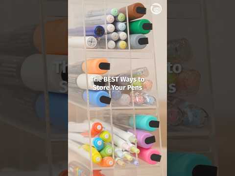 Part of a video titled The BEST Ways to Store Pens 🖊️ - YouTube