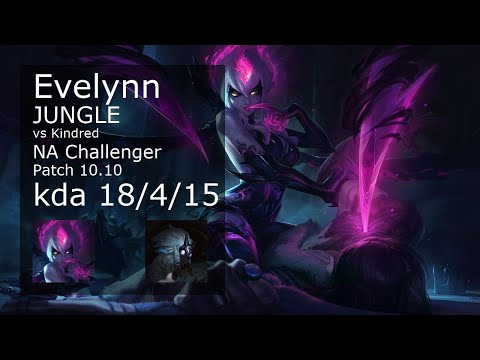 Evelynn vs Kindred Jungle - NA Challenger 18/4/15 Patch 10.10 Gameplay