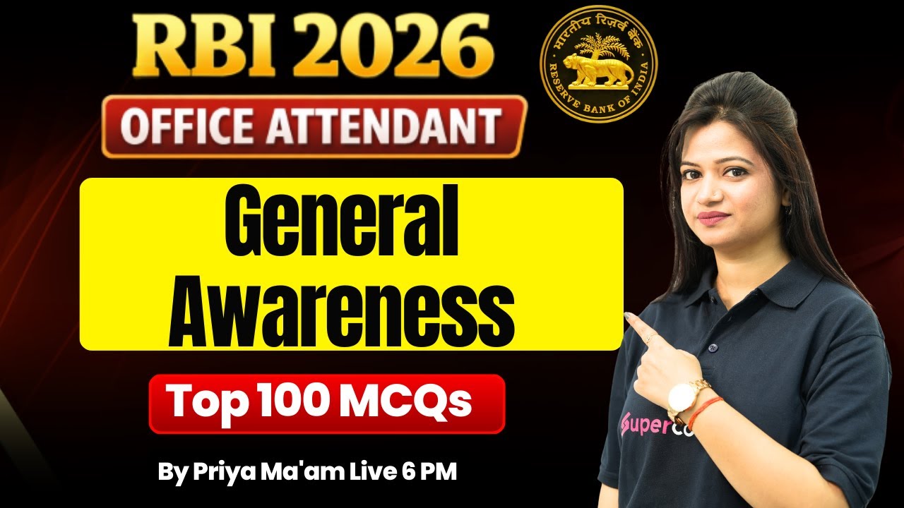 RBI Office Attendant General Awareness 2026 | RBI Office Attendant Top 1000 Important MCQs | Priya