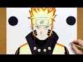 How To Draw Naruto Sage Of Six Paths Mode Naruto Uzumaki Step By Step Easy Anime Drawing