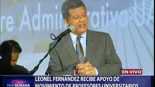Leonel Fernández recibe apoyo de movimiento de profesores universitarios