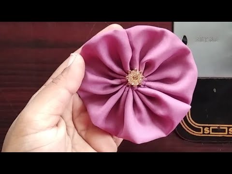 Beautiful fabric flower for blouse | fabric flower design | cutting and stitching | easy method
