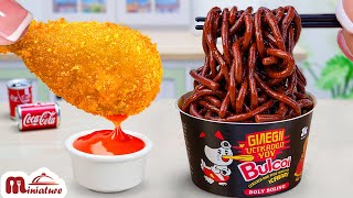 🍜 So Easy Miniature Cheetos Chicken Thighs & Black Bean Noodles Recipe | ASMR Cooking Mini Food