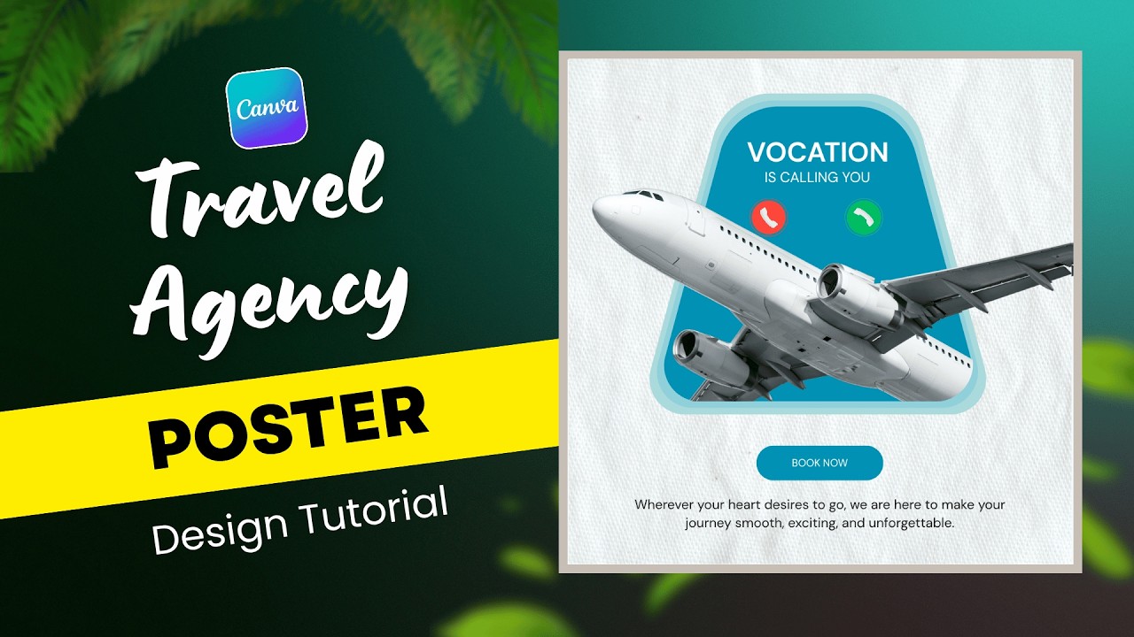 Modern Travel Agency Poster Design in Canva | Creative Design Tutorial