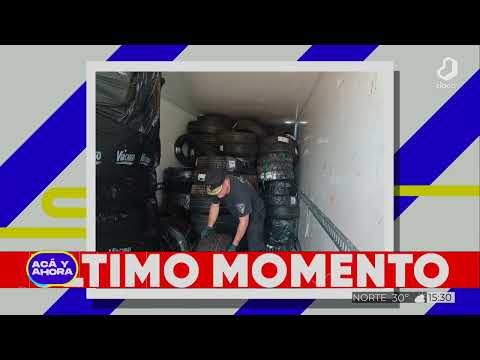 #ACAYAHORA: la Policía de Misiones incautó neumáticos ilegales en Colonia Victoria