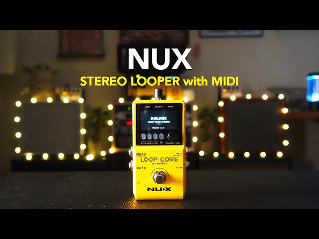 Vídeo relacionado con Pedal estéreo NU-X Loop Core | Looper de alta definición con 99 ranuras de guardado, entradas/salidas estéreo, control MIDI y máquina de tambor integrada