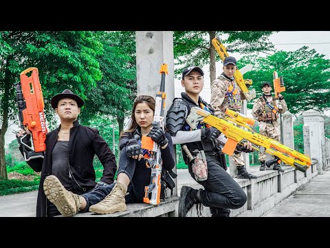 3T Nerf War : Police Warriors Nerf Guns Fight Attack Criminal Group The Battle to Avenge Comrades