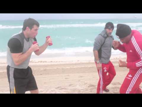 Odlanier Solis and Grigory Drozd Training In the Sand with Pedro Diaz