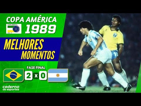 BRASIL 2 X 0 ARGENTINA - FASE FINAL COPA AMÉRICA 1989 - MELHORES MOMENTOS