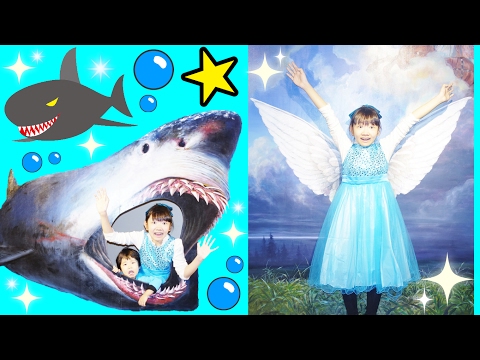 ★“É um tubarão comedor de gente!” Trick Art Yokohama World” Parte 1★Museu de arte truque em Yokohama Chinatown 1★