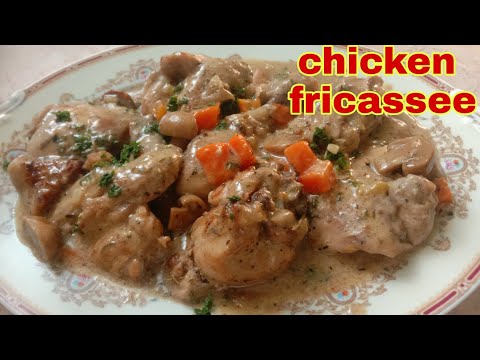 CHICKEN FRICASSEE | FRENCH CHICKEN STEW WITH WINE #Frenchdish #chickenrecipe