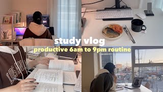 ☀️ study vlog | productive 6am to 9pm routine | a day in my life | SunnyVlog 산니