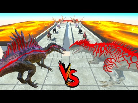 VENOM T-REX vs VENOM SPINOSAURUS RACE BATTLE COMPETITION - ARBS