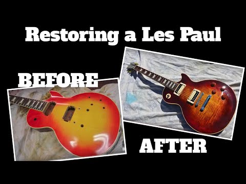 EXTREMELY TRASHED Gibson Les Paul Guitar is Rebuilt! - Complete Time lapse Video