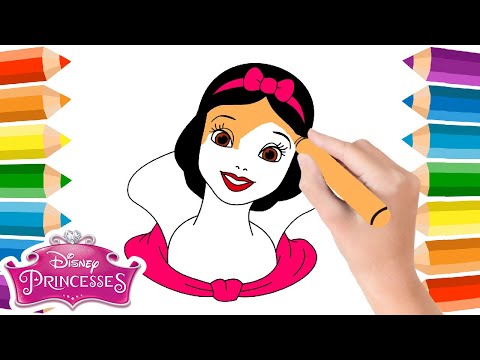 Dessiner Colorier Princesse Blanche Neige de Disney ✏️🌈 Coloriage Princesse