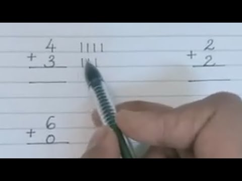 Addition of one digit number using fingers,mind calculations and line method