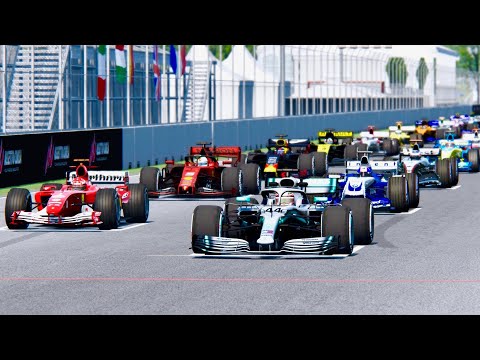 All F1 2019 Cars vs All F1 2004 Cars - Canada GP