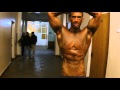 19 year old bodybuilder Men's Physique practising posing
