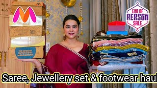 Myntra End of reason Sale Wedding Saree, jewellery set & Footwear haul @PoojaRikichoyal 