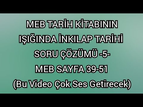 MEB TARİH KİTABININ IŞIĞINDA İNKILAP TARİHİ SORU ÇÖZÜMÜ -5-   #inkılaptarihi #kpss2022 #ayt2022