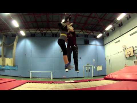 Challenge 8. Trampolining with British Champ Briony Page and east cheshire trampoliners.