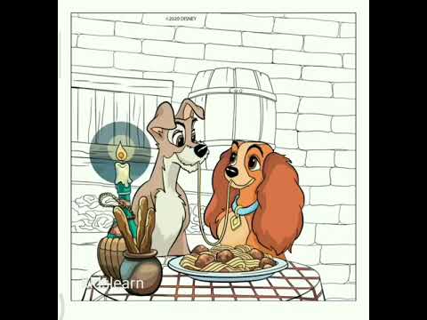 peindre La belle et le clochard - Disney films jeux vidéo pour garçons filles faciles à peindre