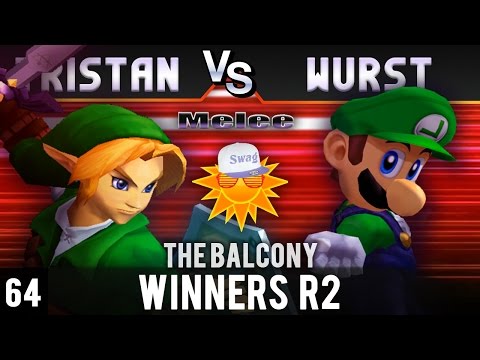 Melee @ the Balcony 64 - WQ ft. Tristan's Rule (Link/Falcon/Fox) vs The Litteral Wurst (Luigi)