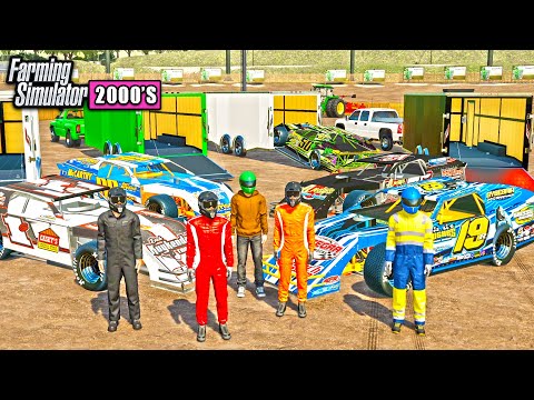 FARMER'S DIRT RACE! LOCAL FARMERS RACE WITH MODIFIED DIRT CARS! (IOWA) | FARMING SIMULATOR 2000