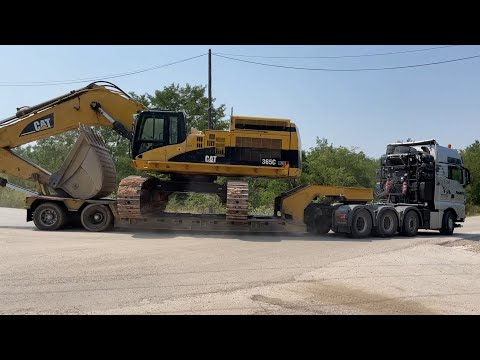 Loading And Transporting The Caterpillar 365C Excavator - Fasoulas Heavy Transports