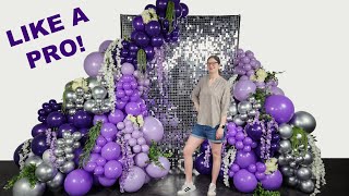 DIY Giant Balloon Garland on Shimmer Wall