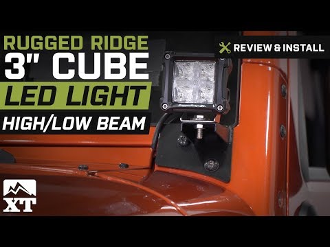 Jeep Wrangler Rugged Ridge 3" Cube LED Light (1987-2017 YJ, TJ, JK) Review & Install