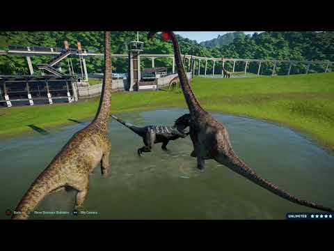 **Indominus Rex takes down Mamenchisaurus**
