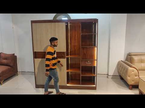 Amaltas Hi Gloss Slider Wardrobe in Mica and Ply - photo 2
