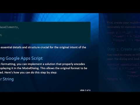 How to Prevent ModalDialog from Formatting Strings in Google Apps Script