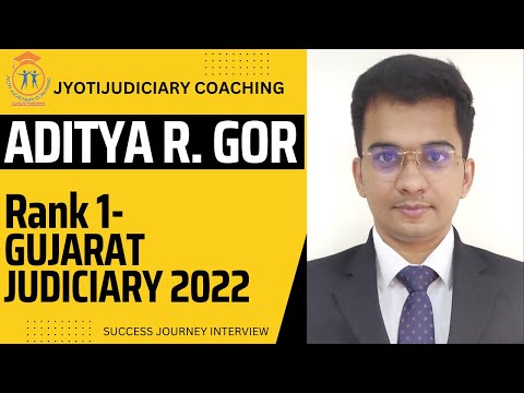 Judiciary topper interview | Judiciary Rank 1 | Gujarat Judiciary topper | Aditya R. Gor strategy