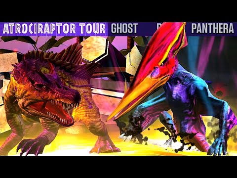 POSTOSUCHUS VS PTERANODON ATROCIRAPTOR TOUR GHOST VS RED VS PANTHERA | JURASSIC WORLD THE GAME