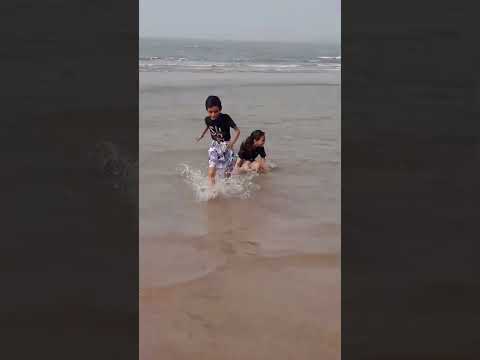 aksa beach #princesskavya #pratyush #beach msti#aksabeach