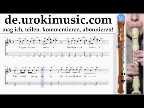 Blockflötenunterricht B. Shakira - Waka Waka Teil#2 um-995