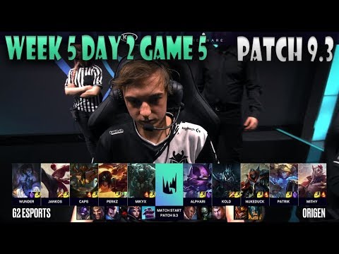 G2 eSports vs Origen | Game 5 W5D1 LES/EULCS 2019 Spring | G2 vs OG - Patch 9.3