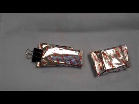 Testing of a plastic food packaging bag