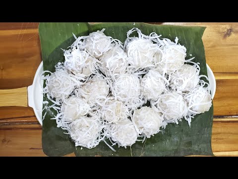Palm Sugar Coconut Mochi Balls - Nom Plea Ai - Khmer Dessert Recipe