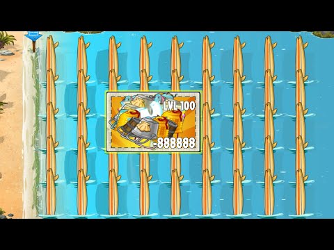 Pvz 2 Gameplay - Which Plant Power Up Can Detroy 35 Surfboard ? - Who'is Best ?
