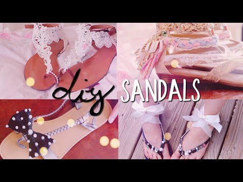 DIY Summer Sandals (4 styles) Redecorate / Restyle...